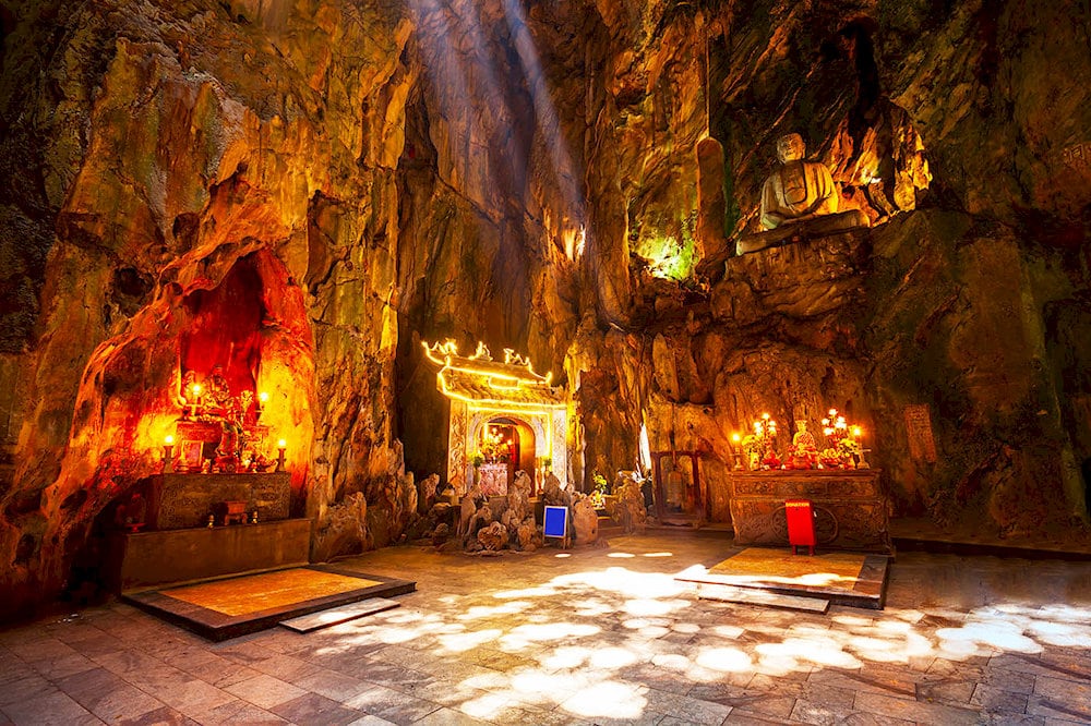 The mystical and spiritual atmosphere inside Marble Mountains